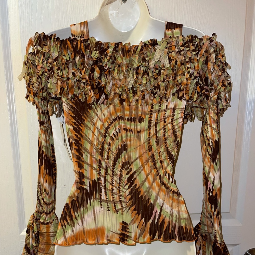 Kaelyn-Max Vintage Style Fringe Top Size S - Picture 7 of 7